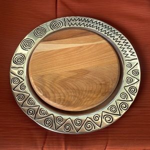 Vintage Wilton Armetale Reggae Small Round Silver Metal Cheeseboard